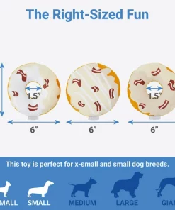 Frisco Maple Bacon Donuts Plush Squeaky Dog Toy, 3 count -Frisco Sales 2024 285613 PT2. SY630 V1633969278