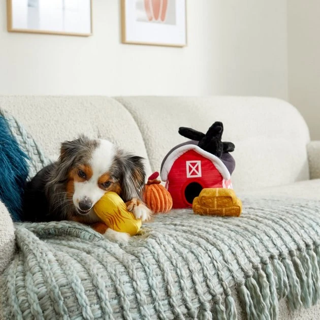 Frisco Farmhouse Hide & Seek Puzzle Plush Squeaky Dog Toy 6 Frisco Farmhouse Hide & Seek Puzzle Plush Squeaky Dog Toy - Image 4