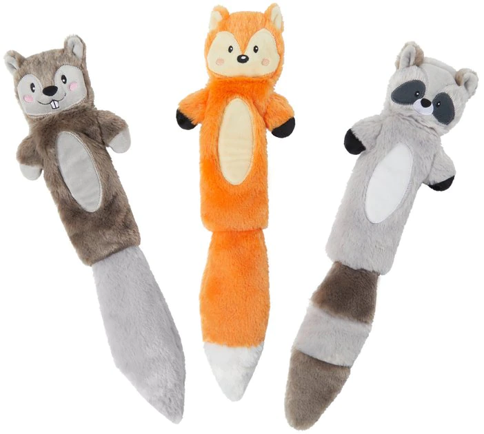 Frisco Forest Friends Stuffing-Free Skinny Plush Squeaky Dog Toy 3 Frisco Forest Friends Stuffing-Free Skinny Plush Squeaky Dog Toy