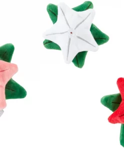 Frisco Flowers Plush Squeaky Dog Toy, 3 count