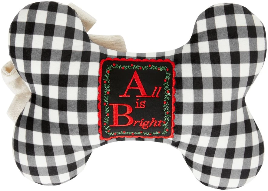 Frisco Holiday "All Is Bright" Reversible Bone Plush Squeaky Dog Toy 4 Frisco Holiday "All Is Bright" Reversible Bone Plush Squeaky Dog Toy - Image 2