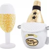 Frisco New Year's Eve Champagne & Flute Plush Squeaky Dog Toy, 2 count -Frisco Sales 2024 288486 MAIN. SY630 V1638289275