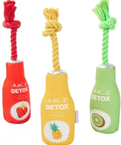 Frisco Juice Cleanse Plush Squeaky Dog Toy, 3 count