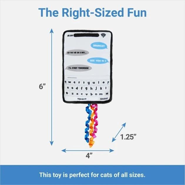 Frisco Cell Phone Plush Cat Toy with Catnip 4 Frisco Cell Phone Plush Cat Toy with Catnip - Image 2