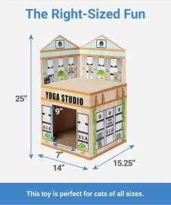 Frisco Yoga Studio Cardboard Cat House, 2-Story -Frisco Sales 2024 288965 PT1. SY630 V1640722819