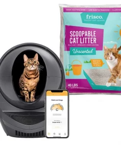 Litter-Robot||Frisco Litter-Robot WiFi Enabled Automatic Self-Cleaning Cat Litter Box + Frisco Multi-Cat Unscented Clumping Clay Cat Litter