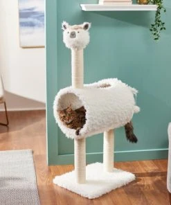 Frisco Animal Series Cat Tunnel with Scratching Post, Llama