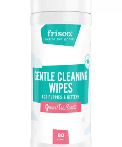 Frisco Gentle Cleaning Waterless Grooming Wipes for Puppies & Kittens, Green Tea Scent