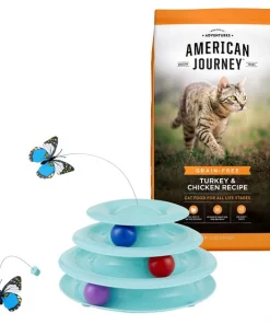 American Journey||Frisco American Journey Turkey & Chicken Recipe Grain-Free Dry Food + Frisco Cat Tracks Butterfly Cat Toy