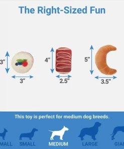 Frisco Brunch Pastry Tray Plush Squeaky Dog Toy, 4 count -Frisco Sales 2024 297262 PT2. SY630 V1643916710