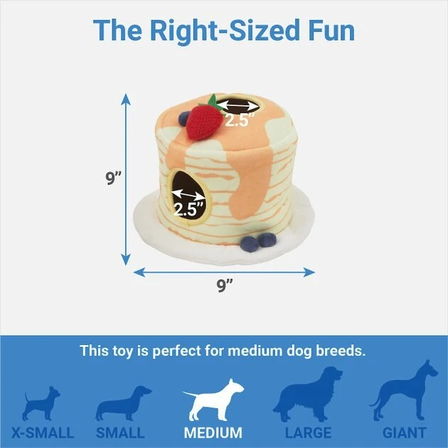 Frisco Brunch Pancake Hide & Seek Puzzle Plush Squeaky Dog Toy 4 Frisco Brunch Pancake Hide & Seek Puzzle Plush Squeaky Dog Toy - Image 2