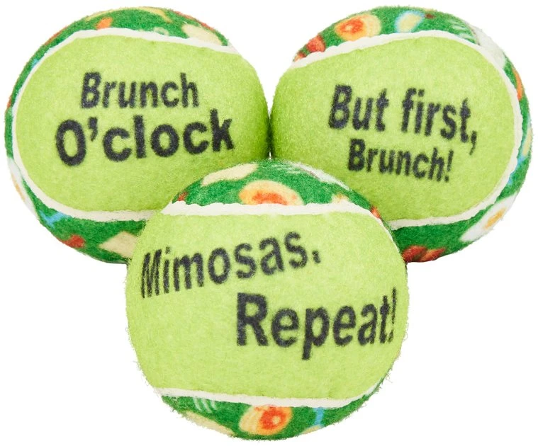 Frisco Brunch Fetch Squeaky Tennis Ball Dog Toy, 3 count 3 Frisco Brunch Fetch Squeaky Tennis Ball Dog Toy, 3 count