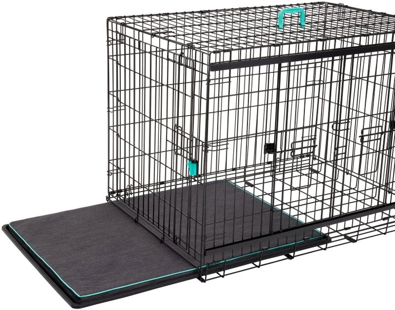 Frisco Heavy Duty Enhanced Lock Sliding Double Door Fold & Carry Wire Dog Crate & Mat Kit 7 Frisco Heavy Duty Enhanced Lock Sliding Double Door Fold & Carry Wire Dog Crate & Mat Kit - Image 5