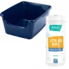 Frisco High Sided Cat Litter Box, Navy, Extra Large 24-in + Frisco Litter Box Cleaning Wipes, 40 count -Frisco Sales 2024 297976 MAIN. SY630 V1621287734