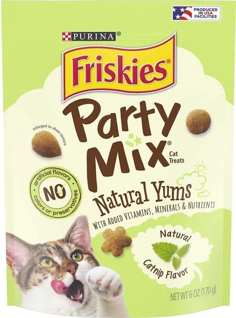 Friskies||Frisco Friskies Party Mix Natural Yums Catnip Flavor Cat Treats, 6-oz bag + Frisco Melamine Dog & Cat Treat Jar with Bamboo Lid, 8 Cups 4 Friskies||Frisco Friskies Party Mix Natural Yums Catnip Flavor Cat Treats, 6-oz bag + Frisco Melamine Dog & Cat Treat Jar with Bamboo Lid, 8 Cups - Image 2