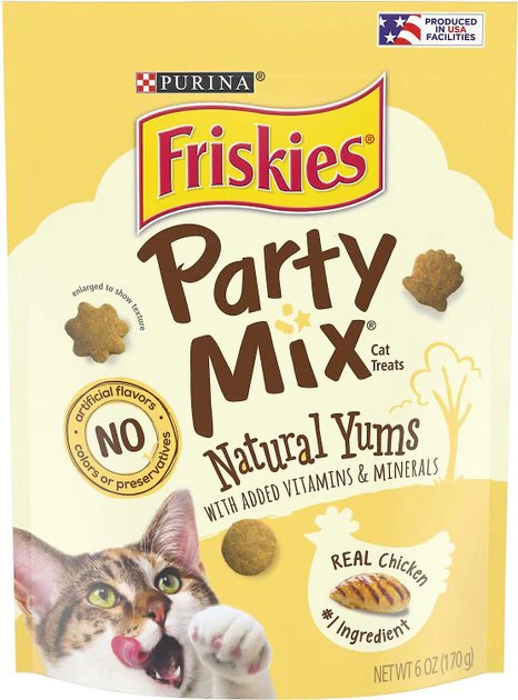 Friskies||Frisco Friskies Party Mix Natural Yums With Real Chicken Cat Treats, 6-oz bag + Frisco Melamine Dog & Cat Treat Jar with Bamboo Lid, 8 Cups 4 Friskies||Frisco Friskies Party Mix Natural Yums With Real Chicken Cat Treats, 6-oz bag + Frisco Melamine Dog & Cat Treat Jar with Bamboo Lid, 8 Cups - Image 2