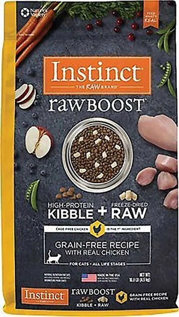 Instinct||Frisco Instinct Raw Boost Grain-Free Recipe with Real Chicken & Freeze-Dried Raw Coated Pieces Dry Cat Food, 10-lb bag + Frisco Refillable Catnip Cat Toy, Brown Squirrel 4 Instinct||Frisco Instinct Raw Boost Grain-Free Recipe with Real Chicken & Freeze-Dried Raw Coated Pieces Dry Cat Food, 10-lb bag + Frisco Refillable Catnip Cat Toy, Brown Squirrel - Image 2