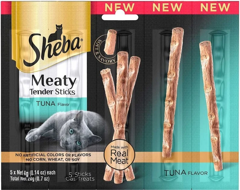 Sheba||Frisco Sheba Meaty Tender Sticks Tuna Flavored Cat Treats, 5 count + Frisco Refillable Catnip Cat Toy, Brown Squirrel 4 Sheba||Frisco Sheba Meaty Tender Sticks Tuna Flavored Cat Treats, 5 count + Frisco Refillable Catnip Cat Toy, Brown Squirrel - Image 2