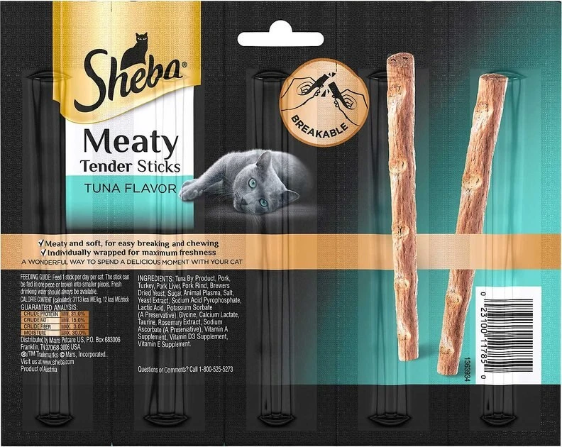 Sheba||Frisco Sheba Meaty Tender Sticks Tuna Flavored Cat Treats, 5 count + Frisco Refillable Catnip Cat Toy, Brown Squirrel 5 Sheba||Frisco Sheba Meaty Tender Sticks Tuna Flavored Cat Treats, 5 count + Frisco Refillable Catnip Cat Toy, Brown Squirrel - Image 3