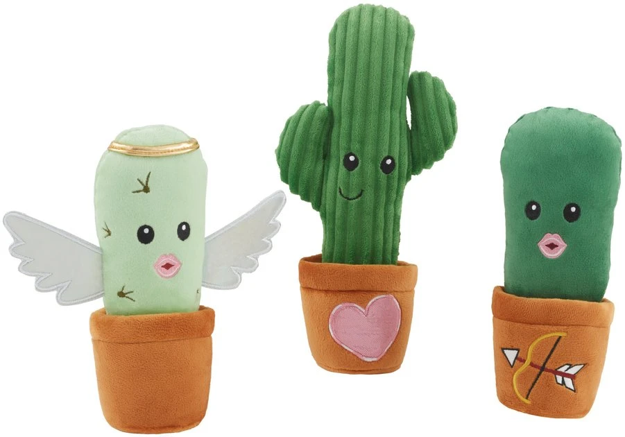 Frisco Cactus Plush Squeaky Dog Toy, 3 count 3 Frisco Cactus Plush Squeaky Dog Toy, 3 count