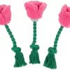 Frisco Roses Plush with Rope Squeaky Dog Toy, 3 count -Frisco Sales 2024 298939 MAIN. SY630 V1637693605