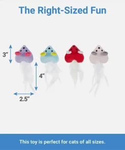 Frisco Heart Mice Plush Cat Toy with Catnip, Medium, 4 count -Frisco Sales 2024 298954 PT1. SY630 V1640284899