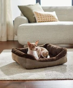 Frisco Herringbone Cuffed Cuddler Dog & Cat Bed