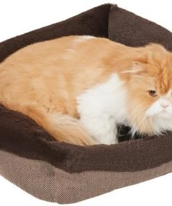 Frisco Herringbone Cuffed Cuddler Dog & Cat Bed -Frisco Sales 2024 299429 PT2. SY630 V1638455820
