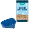 Frisco Corner Litter Box, Navy, Small + Small Animal Bedding, Natural -Frisco Sales 2024 301910 MAIN. SY630 V1644965838