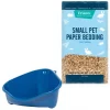 Frisco Corner Litter Box, Navy, X-Small + Small Animal Bedding, Natural -Frisco Sales 2024 301916 MAIN. SY630 V1644969694
