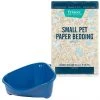 Frisco Corner Litter Box, Navy, X-Small + Small Animal Bedding, White -Frisco Sales 2024 301918 MAIN. SY630 V1644976657