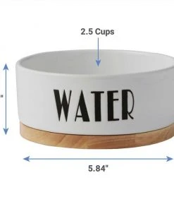 Frisco Ceramic Bowl with Wood Base, 2.5 Cups + Treat Jar, 4 Cups -Frisco Sales 2024 302412 PT2. SY630 V1623062247