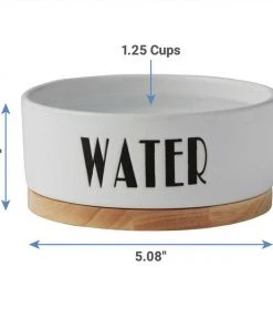 Frisco Ceramic Dog & Cat Water + Food Bowl with Wood Base -Frisco Sales 2024 302414 PT2. SY630 V1623058055