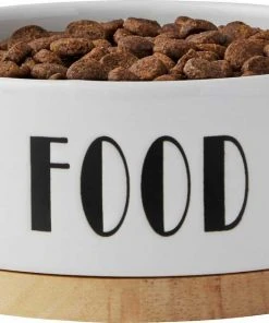 Frisco Ceramic Dog & Cat Water + Food Bowl with Wood Base -Frisco Sales 2024 302414 PT5. SY630 V1623084160