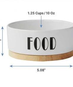 Frisco Ceramic Dog & Cat Water + Food Bowl with Wood Base -Frisco Sales 2024 302414 PT6. SY630 V1623056847