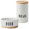 Frisco Ceramic Dog Bowl with Wood Base, 2.5 Cups + Treat Jar, 4 Cups -Frisco Sales 2024 302418 MAIN. SY630 V1623055041