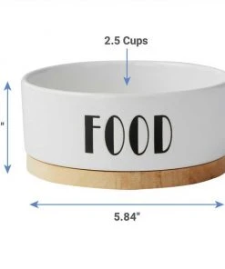 Frisco Ceramic Dog Bowl with Wood Base, 2.5 Cups + Treat Jar, 4 Cups -Frisco Sales 2024 302418 PT3. SY630 V1623080570