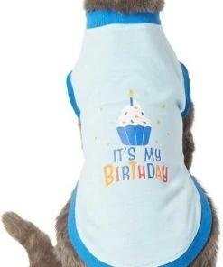 Frisco Confetti Birthday Hat, Small/Medium + Dog & Cat T-Shirt, Blue -Frisco Sales 2024 302442 PT5. SY630 V1623070050