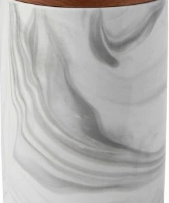 Frisco Marble Design Non-skid Ceramic Dog Bowl + Treat Jar with Wood Lid, 3.75 Cups -Frisco Sales 2024 302482 PT5. SY630 V1623071247