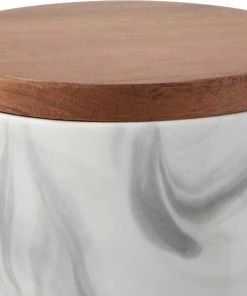 Frisco Marble Design Non-skid Ceramic Dog Bowl + Treat Jar with Wood Lid, 3.75 Cups -Frisco Sales 2024 302482 PT7. SY630 V1623066748