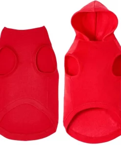 Frisco Basic T-Shirt, Red + Dog & Cat Hoodie, Red