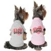 Frisco I Love Daddy + I Love Mommy Dog & Cat T-Shirt, Pink