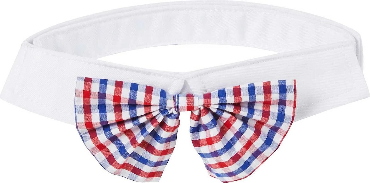 Frisco Plaid Dog & Cat Bow Tie, Red & Blue + Orange & Blue 6 Frisco Plaid Dog & Cat Bow Tie, Red & Blue + Orange & Blue - Image 4