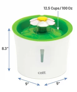 Catit||Frisco Catit Flower Plastic Fountain, 100-oz + Frisco Pet Toy & Bowl Cleaning Wipes -Frisco Sales 2024 303288 PT2. SY630 V1623038844