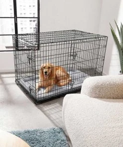 Frisco Fold & Carry Double Door Collapsible Wire Dog Crate & Mat Kit + Stainless Steel Bowl, 4.75-cup, 2 count -Frisco Sales 2024 303424 PT4. SY630 V1623089248
