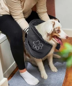 Frisco Microfiber Chenille Shammy Towel + Paw Print Mat, Gray, Large -Frisco Sales 2024 303468 PT4. SY630 V1623067964