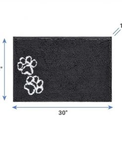 Frisco Microfiber Chenille Shammy Towel + Paw Print Mat, Gray, Large -Frisco Sales 2024 303468 PT6. SY630 V1623057453