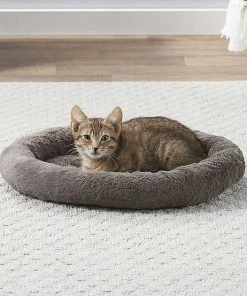 Frisco Self Warming Bolster Round Bed, Gray + 33-in Faux Fur Cat Tree & Condo, Gray -Frisco Sales 2024 303574 PT3. SY630 V1623045151
