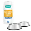Frisco Stainless Steel Bowl, 4.75-cup, 2 count + Pet Toy & Bowl Cleaning Wipes -Frisco Sales 2024 303622 MAIN. SY630 V1623056251