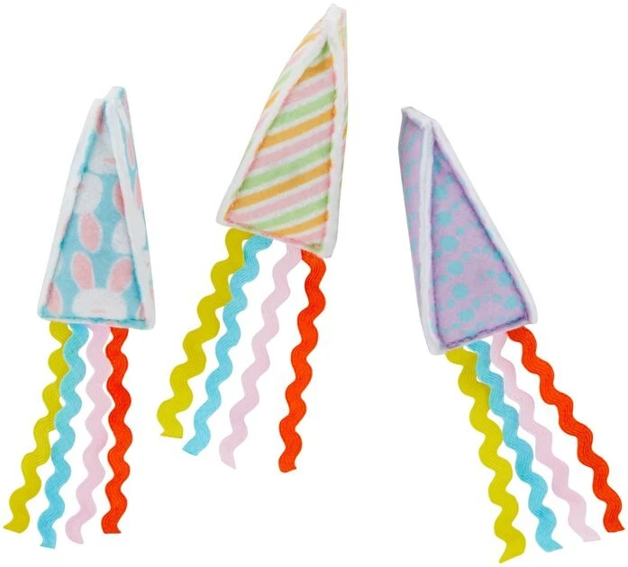 Frisco Easter Party Hat Kickers Cat Toy with Catnip, 3 count 3 Frisco Easter Party Hat Kickers Cat Toy with Catnip, 3 count